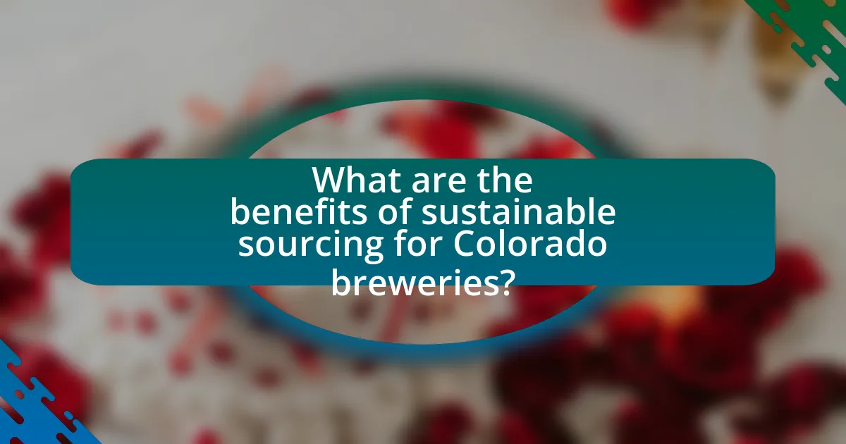 What are the benefits of sustainable sourcing for Colorado breweries?